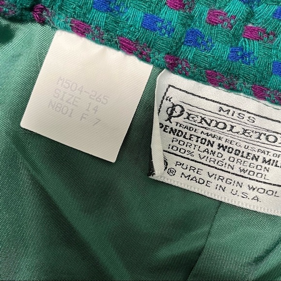 Miss Pendelton Vintage Green Wool Suit Set - Picture 7 of 8